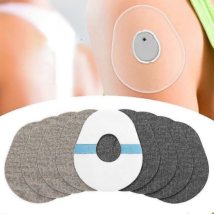 Set 20 Plasturi Waterproof pentru senzori Dexcom G7, hipoalergenici, autoadezivi, negri