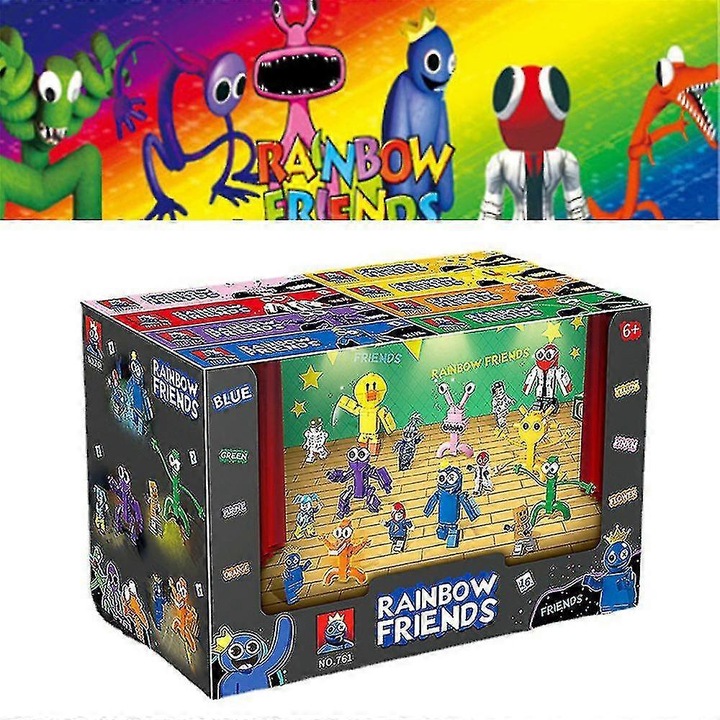 Set de blocuri de constructie Rainbow Friends 2023, 8 culori, figurine, multicolor, 8 piese