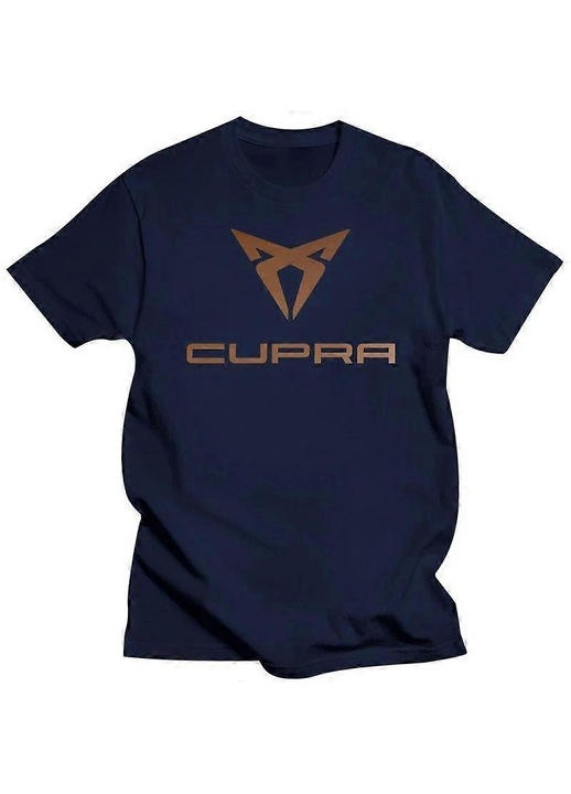 Férfi póló, mintás, kék, pamut, rövid ujjú, négy évszak, XL INTL