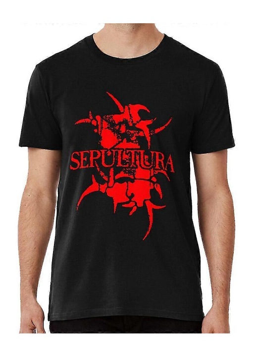 Férfi póló, Metal, Sepultura, 100% pamut, digitális nyomtatás, Fekete, L