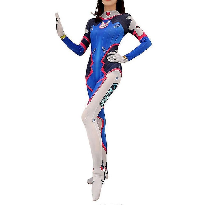 Costum DVa Overwatch, bodysuit pentru femei, multicolor, marime L
