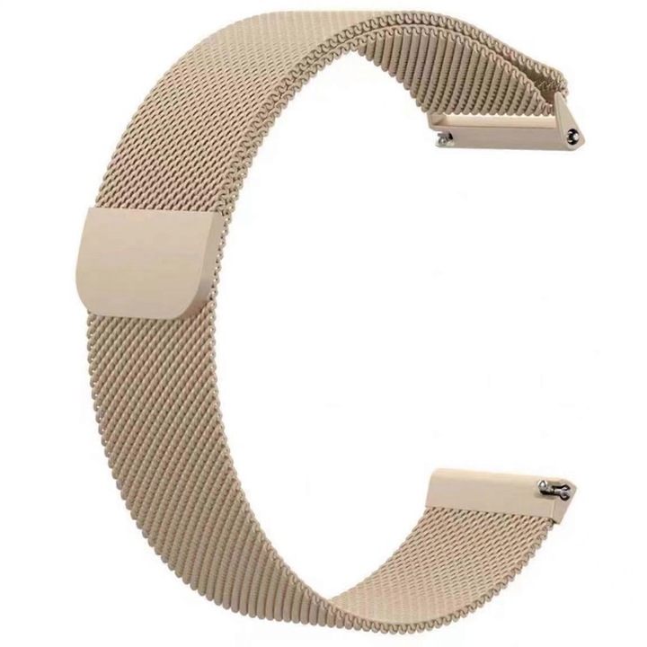 Curele de ceas metalice rezistente la uzura pentru barbati si femei, 22 mm, auriu-sampanie