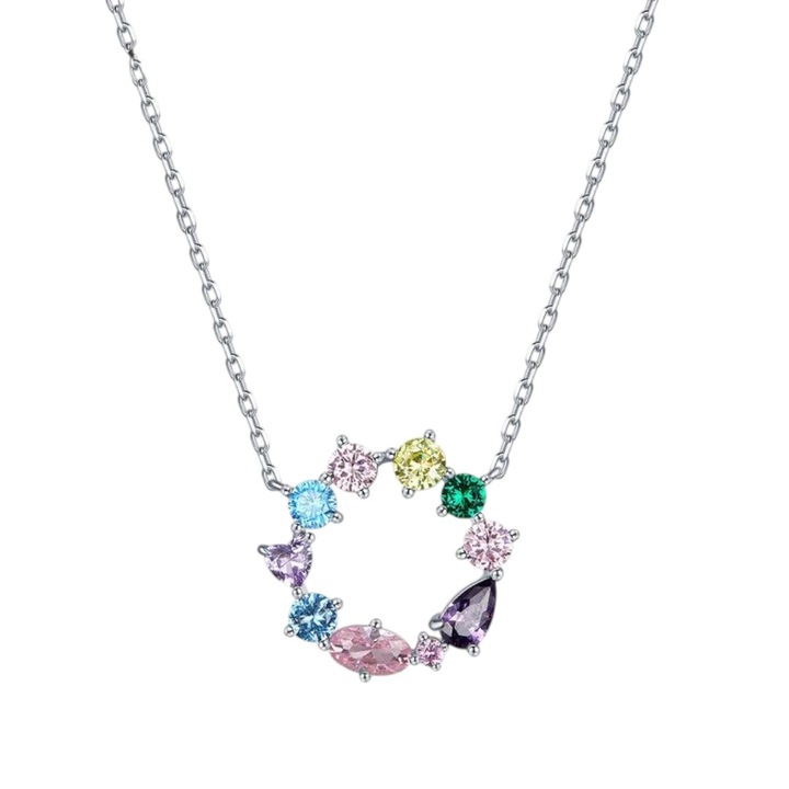 Colier Rainbow Joy din Argint 925 cu Zirconia Multicolora