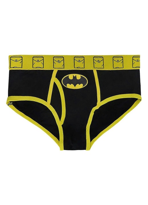 Ferfi alsonadrag, Batman, rugalmas derek, fenyes fekete sarga, pamut, Fekete