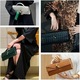 Geanta dama neagra din piele vegana, design versatil, set cu curea detasabila