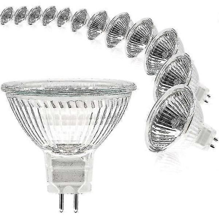 Becuri MR16, 12V, 20W, GU5.3, lumina calda 2700K, set de 12 bucati