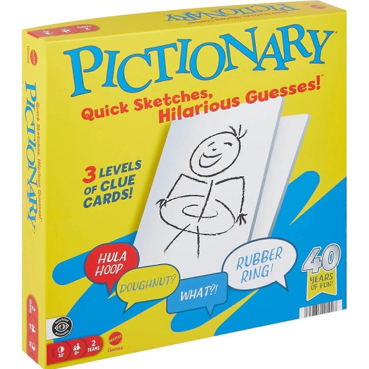 Pictionary társasjáték - 40 év, 3 szintű utalás, családi készlet