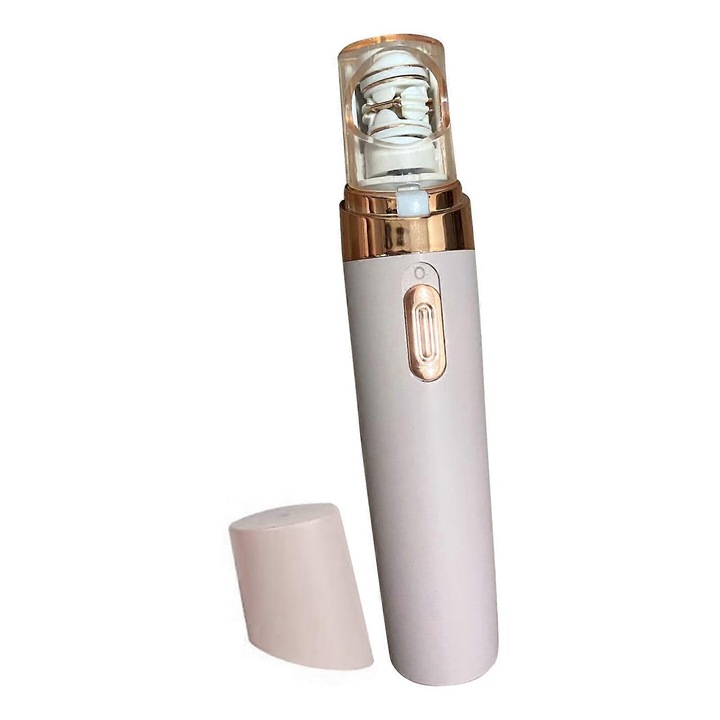 Epilator facial portabil pentru femei, 2.5x2.5x11.8cm, reincarcabil, design compact, alb
