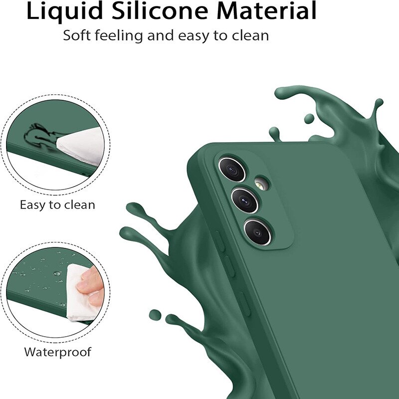 Husa pentru Samsung Galaxy A35, silicon lichid, Calitate Premium, Interior din Microfibra, Protectie Sporita, Antisoc, Verde inchis