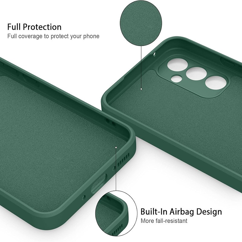Husa pentru Samsung Galaxy A35, silicon lichid, Calitate Premium, Interior din Microfibra, Protectie Sporita, Antisoc, Verde inchis