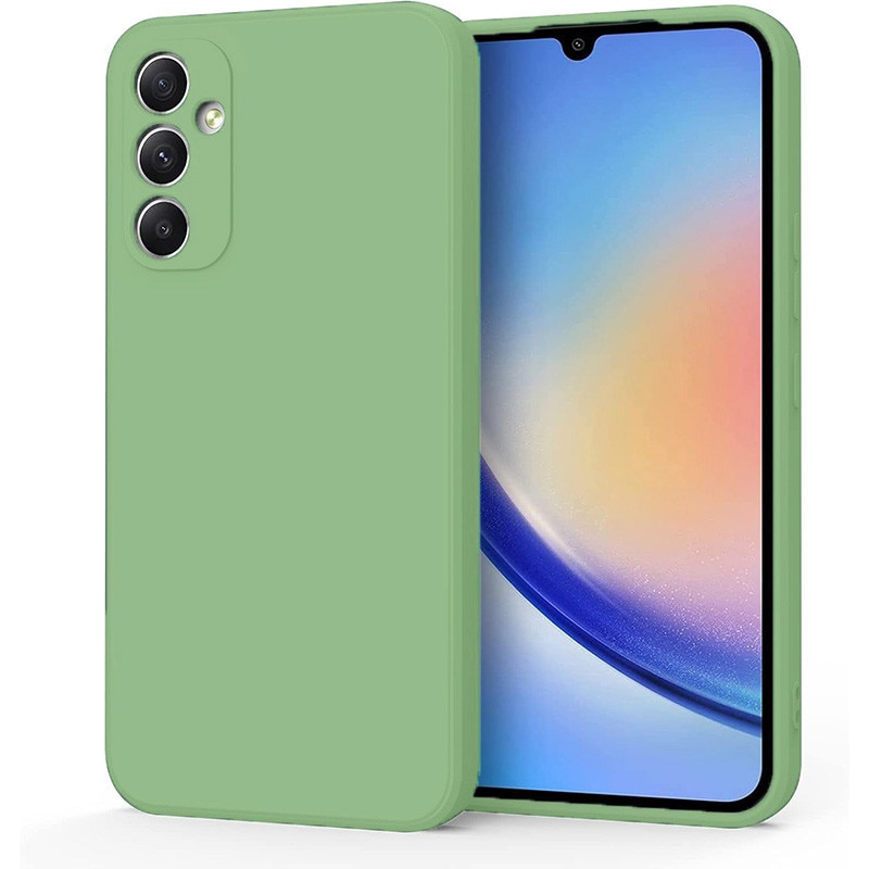 Husa pentru Samsung Galaxy A55, silicon lichid, Calitate Premium, Interior din Microfibra, Protectie Sporita, Antisoc, Verde pastel