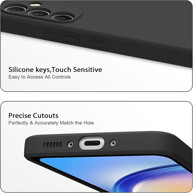 Husa pentru Samsung Galaxy A34, silicon lichid, Calitate Premium, Interior din Microfibra, Protectie Sporita, Antisoc, Negru