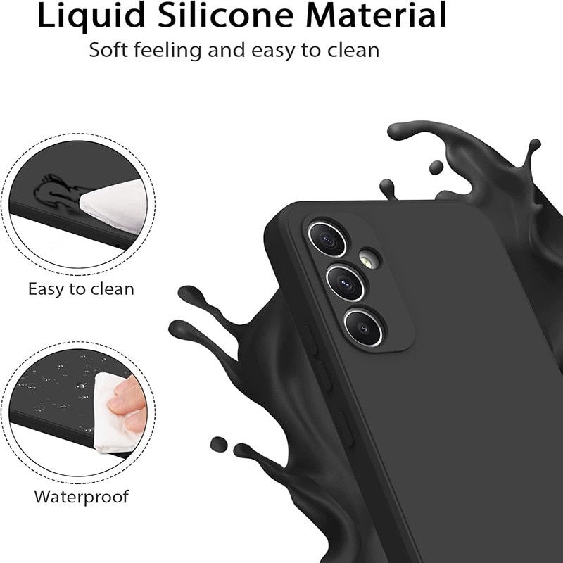Husa pentru Samsung Galaxy A34, silicon lichid, Calitate Premium, Interior din Microfibra, Protectie Sporita, Antisoc, Negru