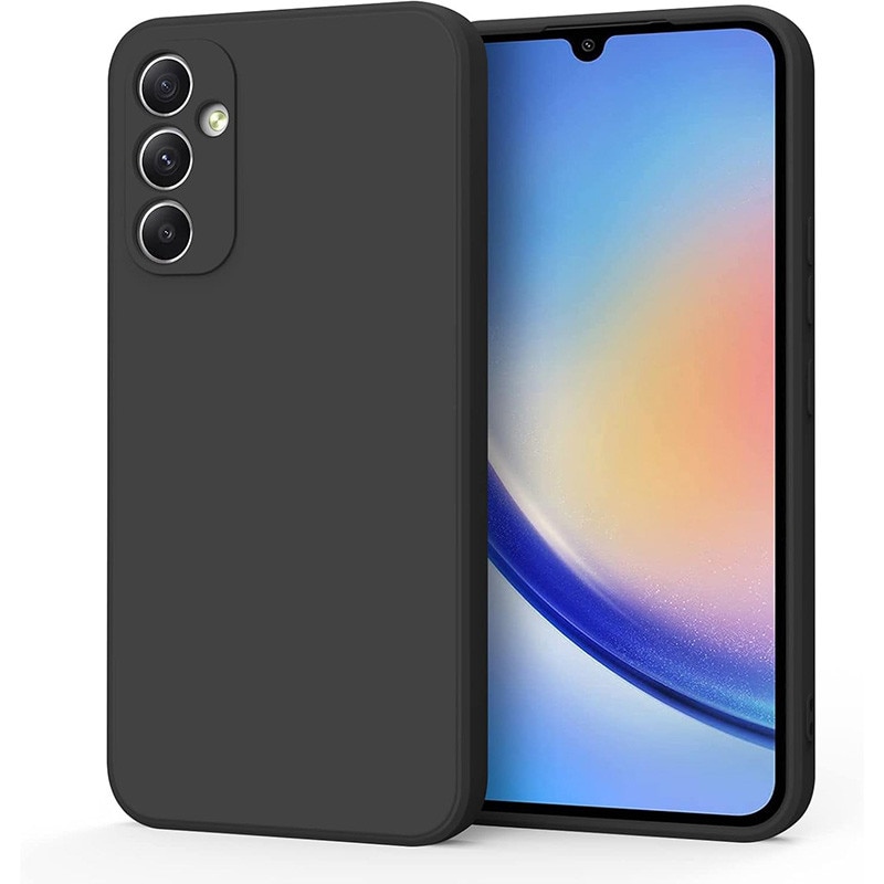 Husa pentru Samsung Galaxy A34, silicon lichid, Calitate Premium, Interior din Microfibra, Protectie Sporita, Antisoc, Negru