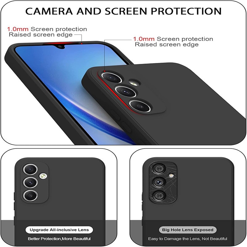 Husa pentru Samsung Galaxy A34, silicon lichid, Calitate Premium, Interior din Microfibra, Protectie Sporita, Antisoc, Negru