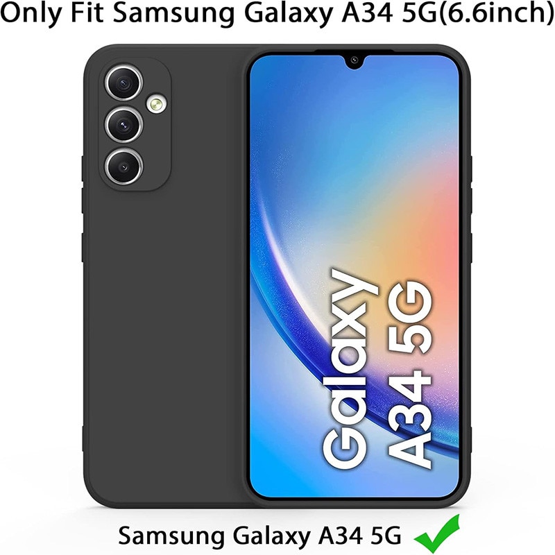 Husa pentru Samsung Galaxy A34, silicon lichid, Calitate Premium, Interior din Microfibra, Protectie Sporita, Antisoc, Negru