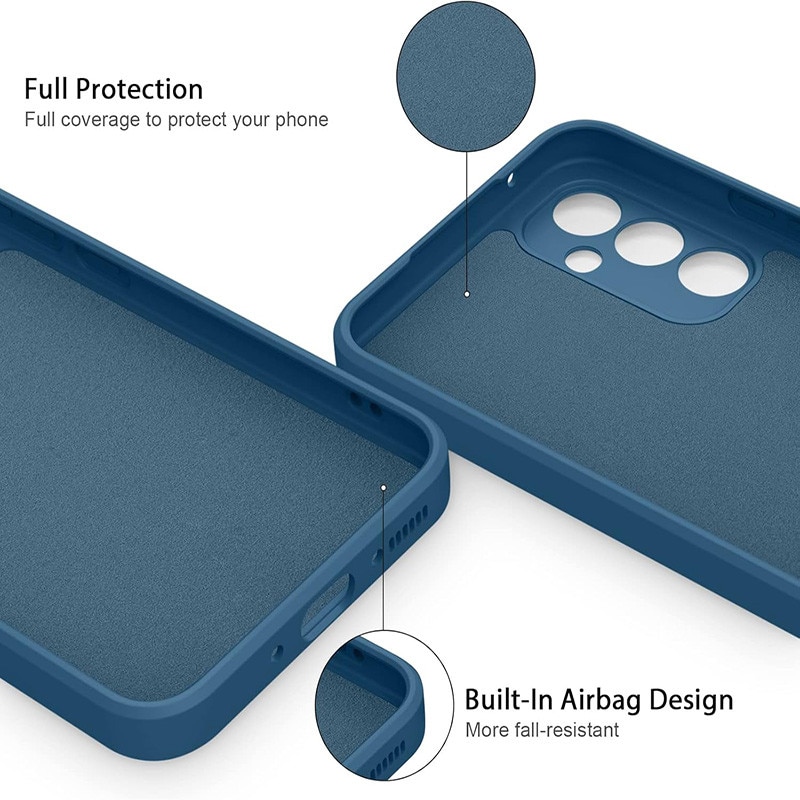 Husa telefon, Pentru Samsung Galaxy A34, silicon lichid, protectie militara, interior din microfibra, albastru