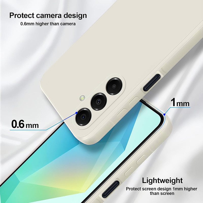 Husa pentru Samsung Galaxy A17, silicon lichid, Calitate Premium, Interior din Microfibra, Protectie Sporita, Antisoc, Bej