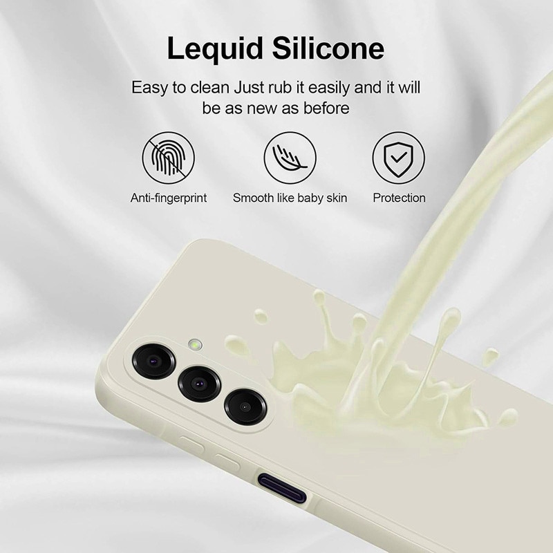 Husa pentru Samsung Galaxy A17, silicon lichid, Calitate Premium, Interior din Microfibra, Protectie Sporita, Antisoc, Bej