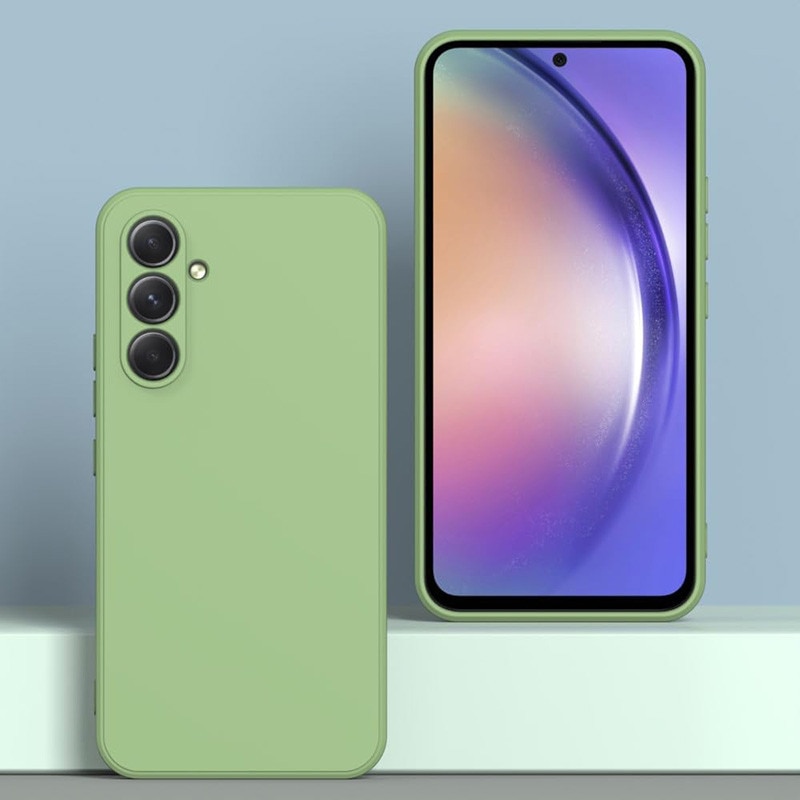 Husa telefon, pentru Samsung Galaxy A36, silicon lichid, protectie sporita, interior din microfibra, verde