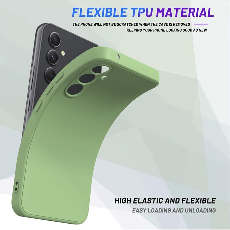 Husa telefon, pentru Samsung Galaxy A36, silicon lichid, protectie sporita, interior din microfibra, verde