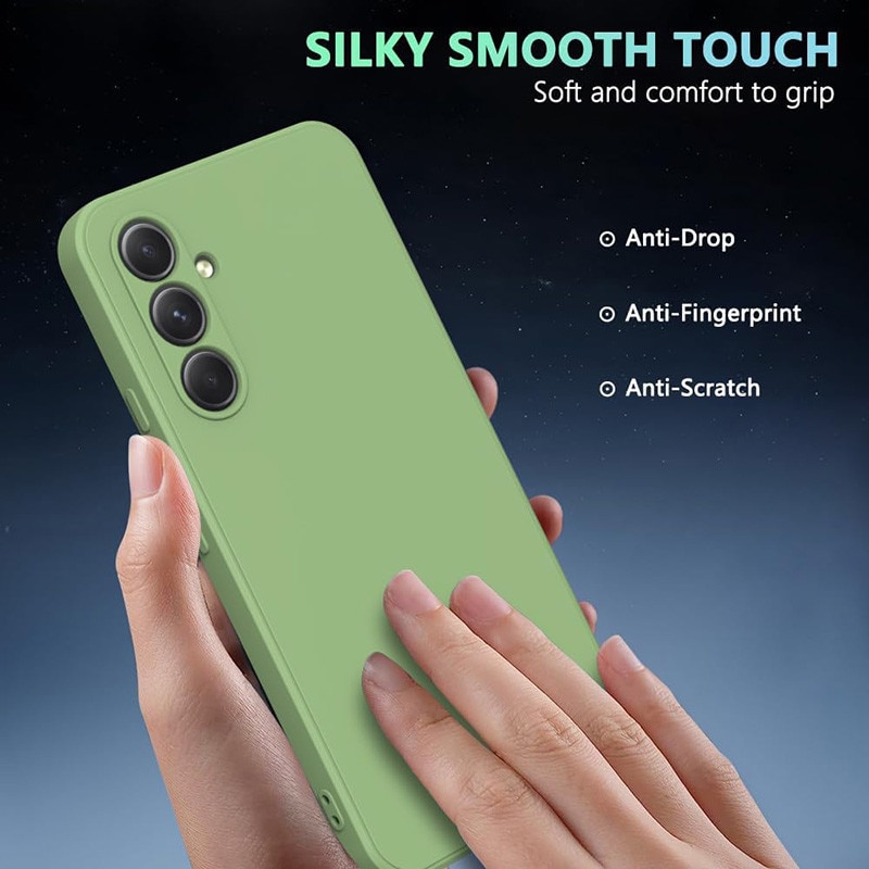 Husa telefon, pentru Samsung Galaxy A36, silicon lichid, protectie sporita, interior din microfibra, verde