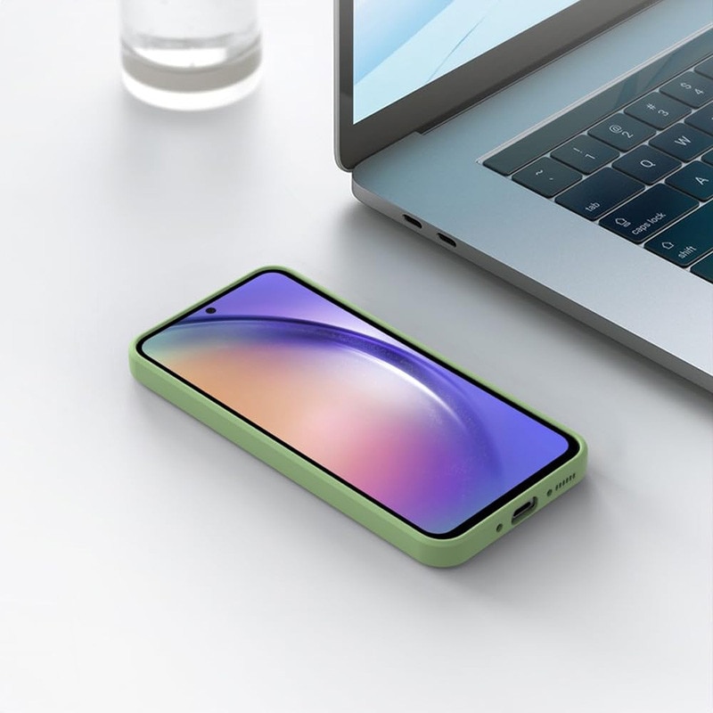 Husa telefon, pentru Samsung Galaxy A36, silicon lichid, protectie sporita, interior din microfibra, verde