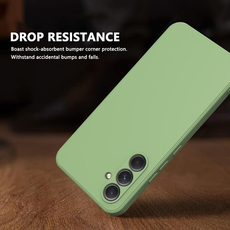 Husa telefon, pentru Samsung Galaxy A36, silicon lichid, protectie sporita, interior din microfibra, verde