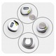 Contor de pasi 2D, design compact in forma de inima, accesorii antrenament, rosu
