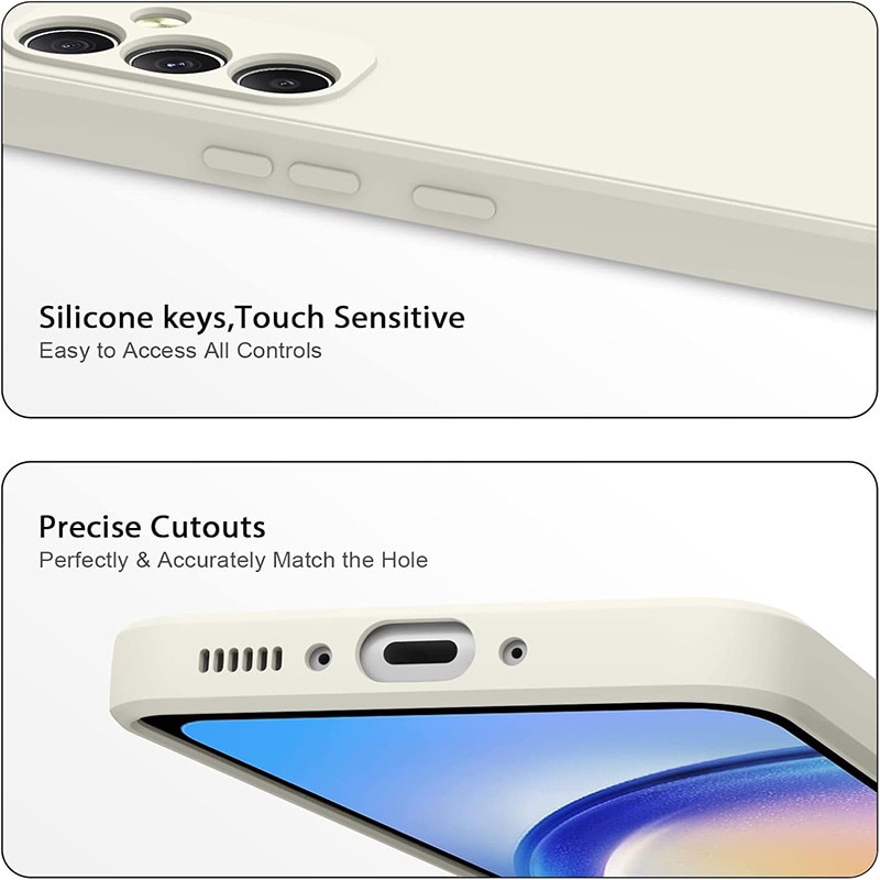 Husa pentru Samsung Galaxy S24FE, silicon lichid, Calitate Premium, Interior din Microfibra, Protectie Sporita, Antisoc, BEJ