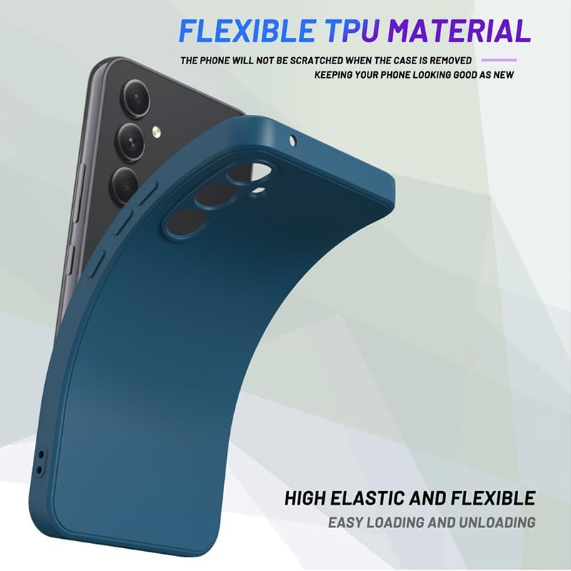 Husa telefon, Pentru Samsung Galaxy A56, silicon lichid, protectie sporita, interior din microfibra, albastru inchis
