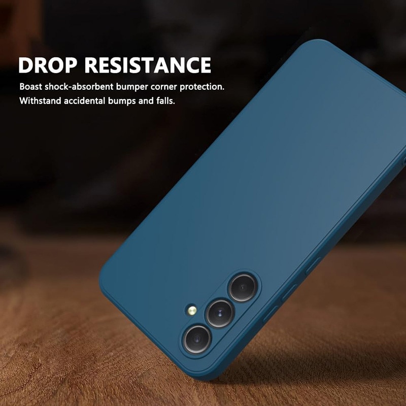 Husa telefon, Pentru Samsung Galaxy A56, silicon lichid, protectie sporita, interior din microfibra, albastru inchis
