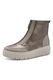 Tamaris Comfort, Ghete de piele cu garnituri din material textil, Maro taupe deschis/Grej