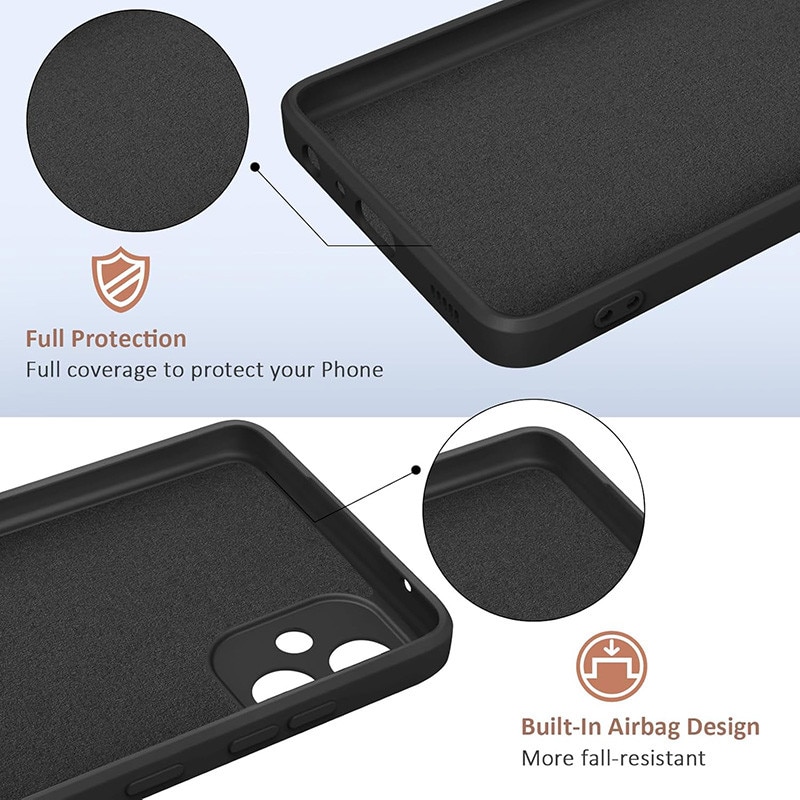 Husa telefon, Pentru Samsung Galaxy A05, silicon lichid, protectie militara, neagra