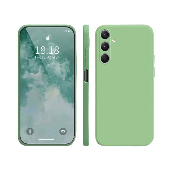 Кейс за телефон, течен силикон, удароустойчив, пастелно зелен, за Samsung Galaxy A16
