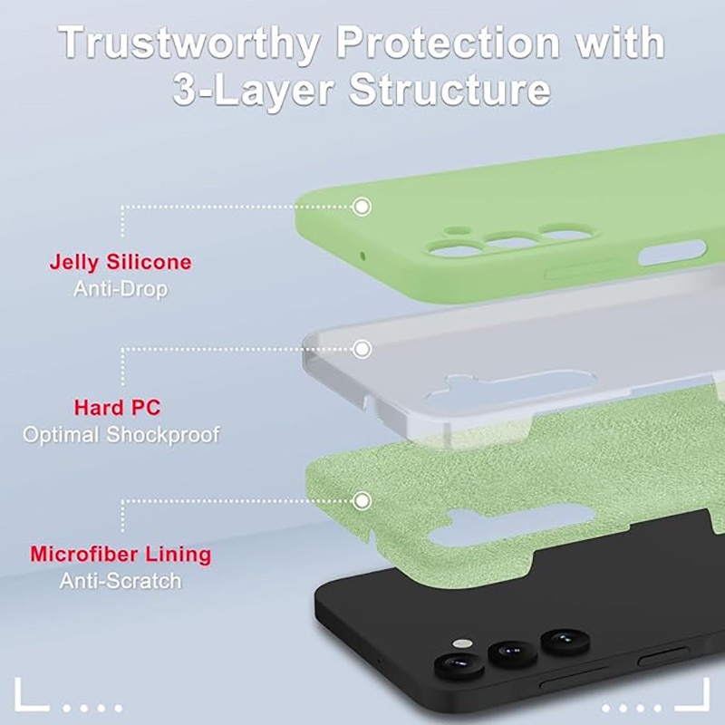 Husa telefon, silicon lichid, protectie antisoc, verde pastel, Pentru Samsung Galaxy A16