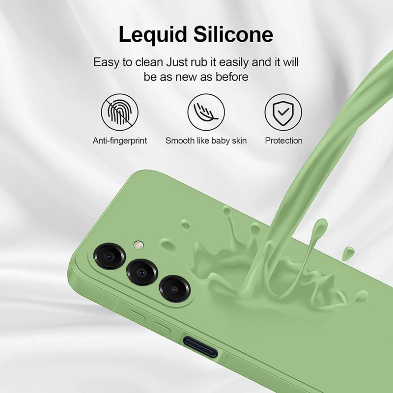 Husa telefon, silicon lichid, protectie antisoc, verde pastel, Pentru Samsung Galaxy A16
