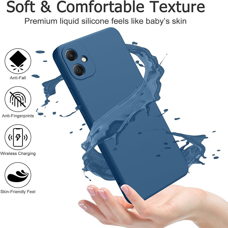 Husa telefon, Pentru Samsung Galaxy A05, silicon lichid, protectie sporita, albastru inchis