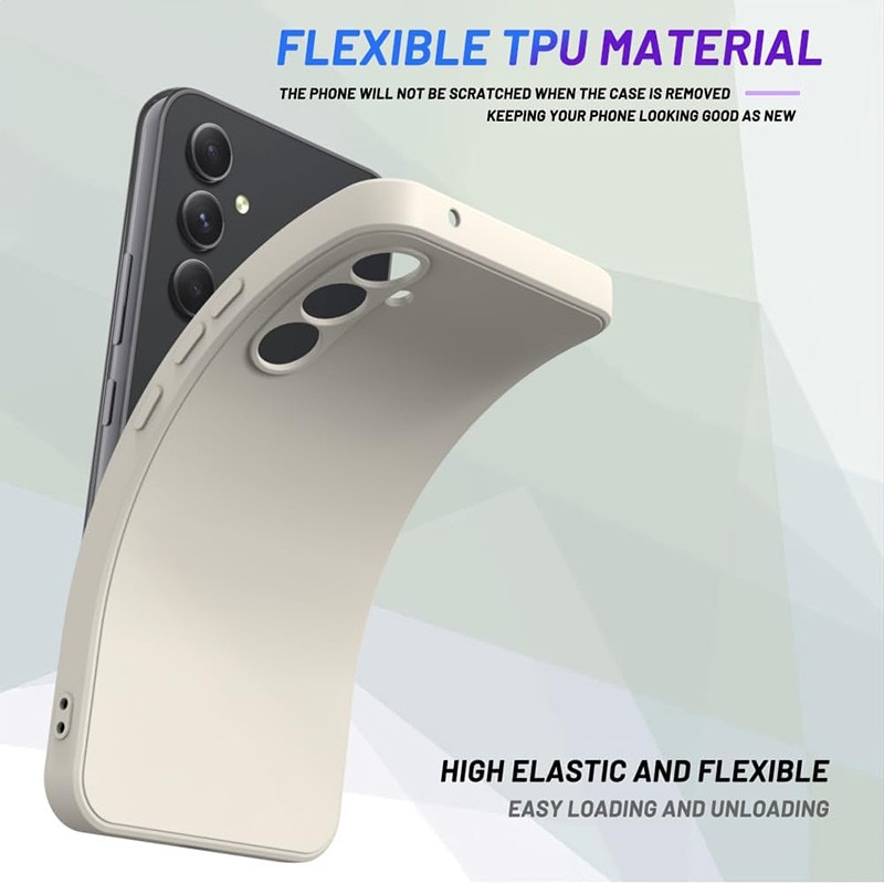 Husa telefon, Pentru Samsung Galaxy A56, silicon lichid, protectie militara, interior din microfibra, bej