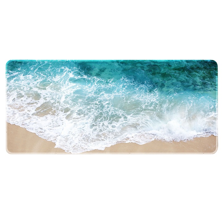 Mousepad mare pentru gaming, baza din cauciuc antiderapant, margine cusuta, 30x80x0.2cm