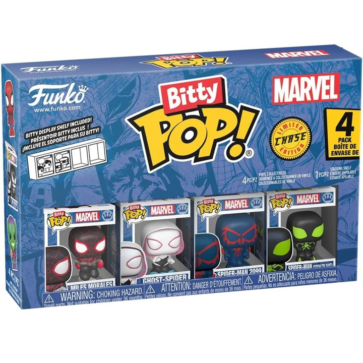 Szett 4 Figurák Funko, Bitty POP, Spider-Man, Miles Morales, 2, 3 cm