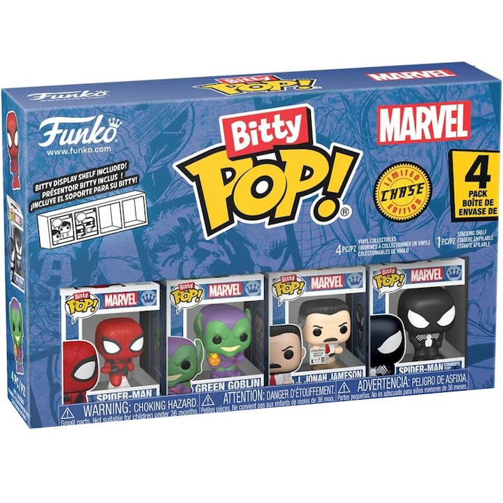 Комплект от 4 мини Фигурки Funko, Bitty POP, Spider-Man, 2, 3 cm, Многоцветен