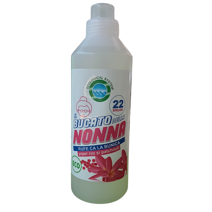Detergent ecologic, Il Bucato della Nonna, cu parfum de piper roz si patchoulli, 1.1l, 22 de spalari