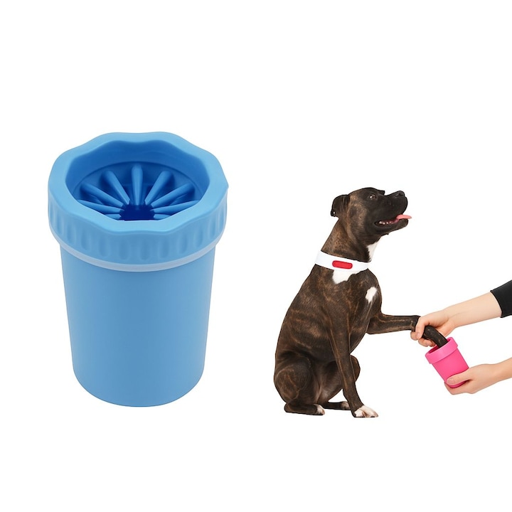 Dispozitiv pentru Curatarea si Dezinfectarea Labutelor Animalelor-Pahar cu perii