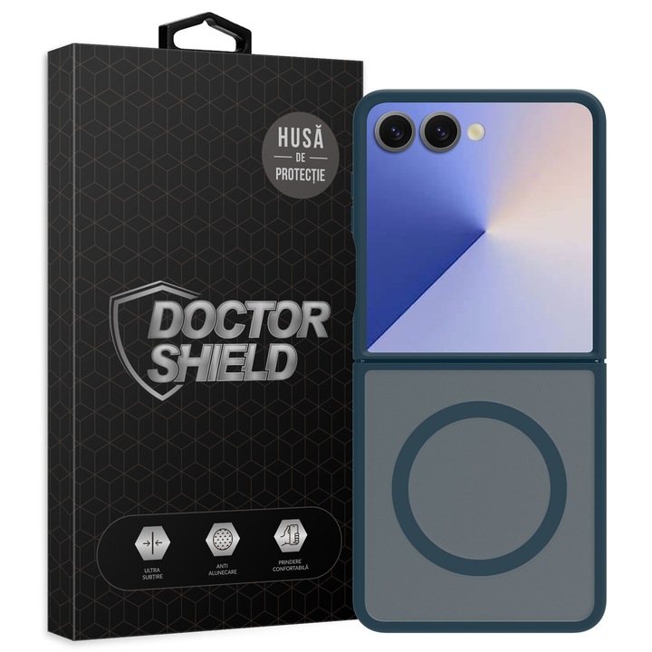Защитен калъф, съвместим със Samsung Galaxy Z Flip7, Doctor Shield Fantom, MagSafe - син