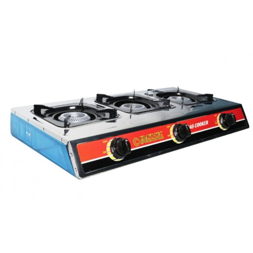 Plita pentru gatit, aragaz portabil inox cu 3 arzatoare Craft tec MX140