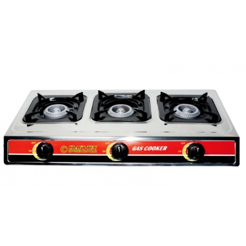 Plita pentru gatit, aragaz portabil inox cu 3 arzatoare Craft tec MX140