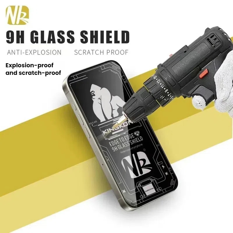 Set 2 folii protectie telefon, Kingkong, Sticla securizata, 9H, Pentru iPhone 14, Privacy