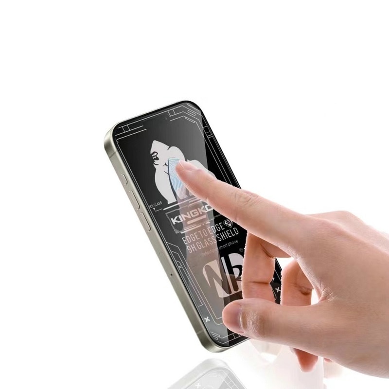 Set 2 folii protectie telefon, Kingkong, Sticla securizata, 9H, Pentru iPhone 14, Privacy