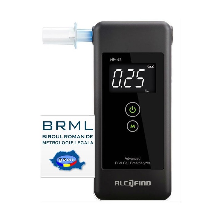 AF 33 professzionális alkoholszonda, digitális kijelzővel, gyors és pontos eredménnyel